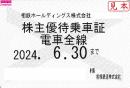 相模鉄道/相鉄　株主優待乗車証定期券式(電車全線)  2024年6月30日まで