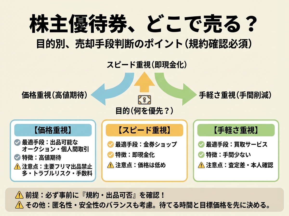 株主優待券をどこで売るべきか判断するポイント