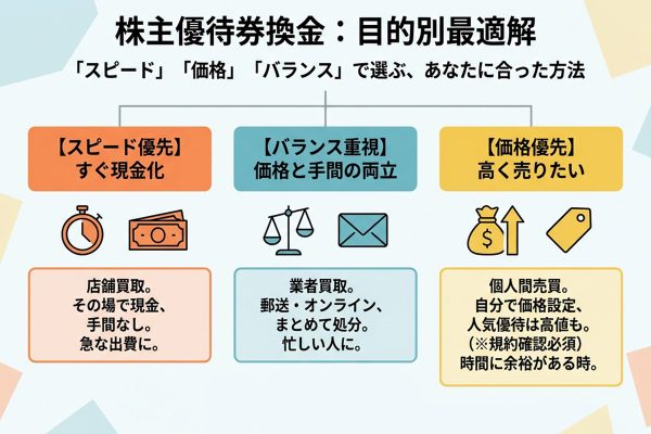 株主優待券の換金方法はどれが良い？目的別の選び方を解説