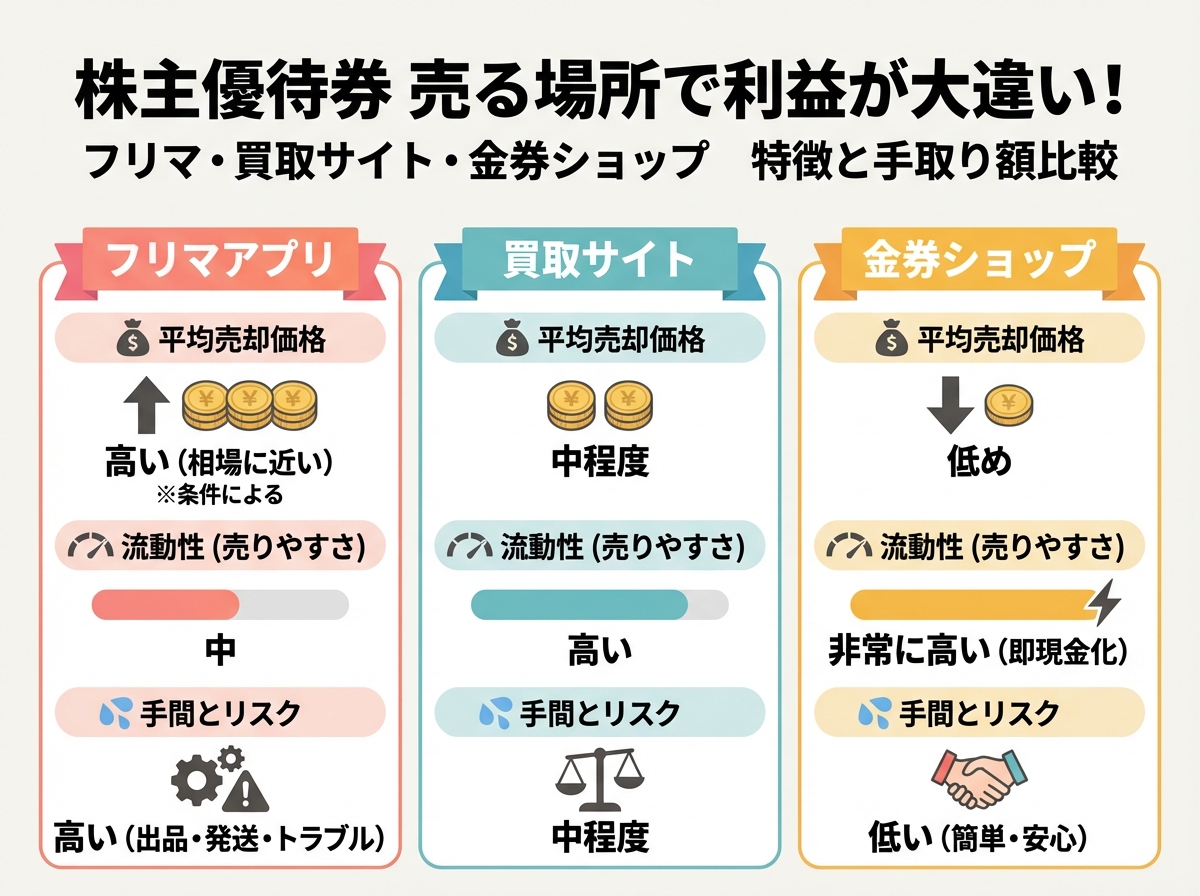 株主優待券は売る場所で利益が大きく変わる