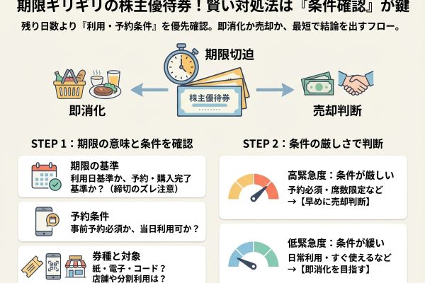株主優待券が期限ギリギリのときはどうする？使う・売るの判断基準と損しない対処法