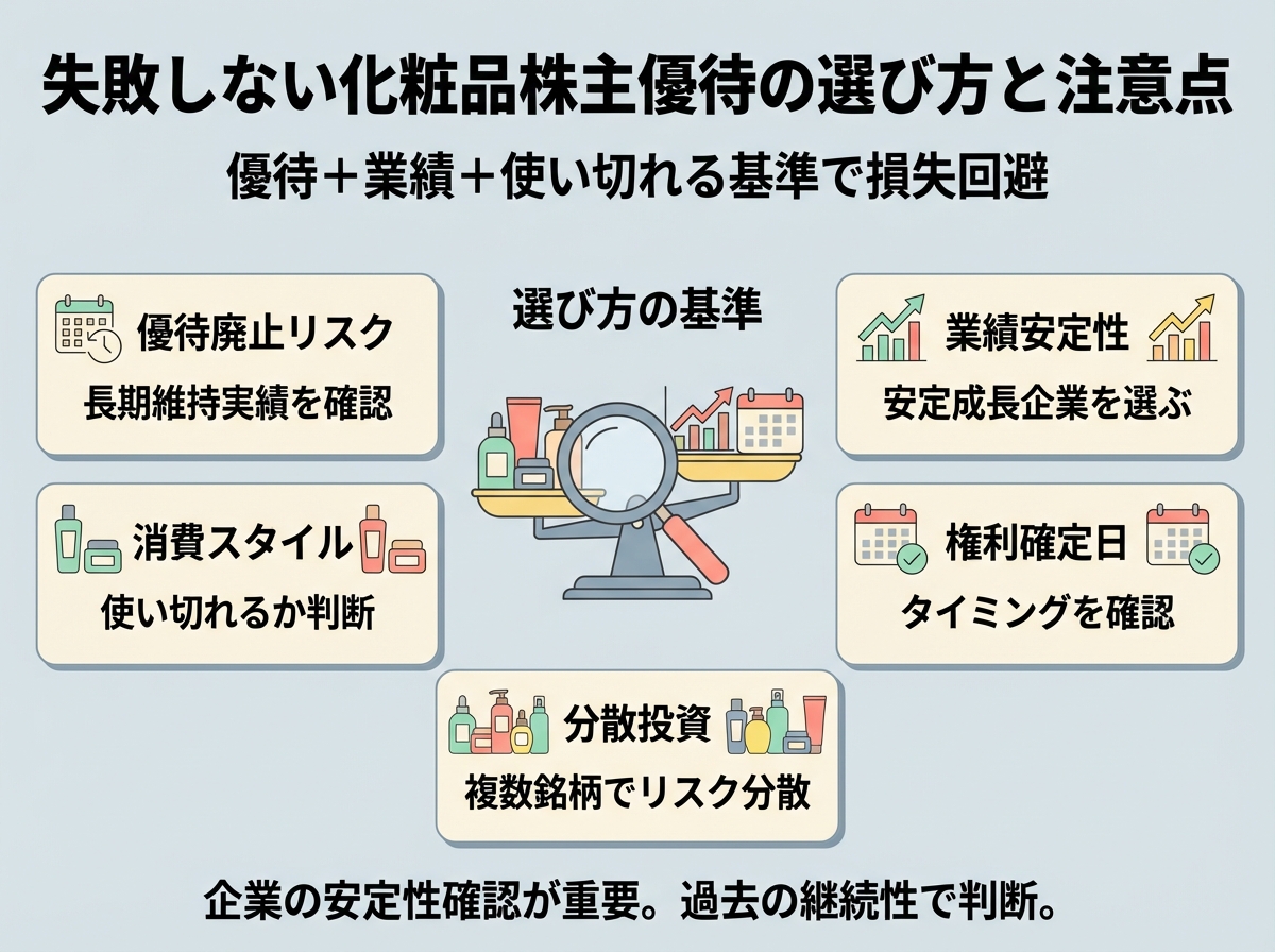 失敗しない化粧品株主優待の選び方と注意点