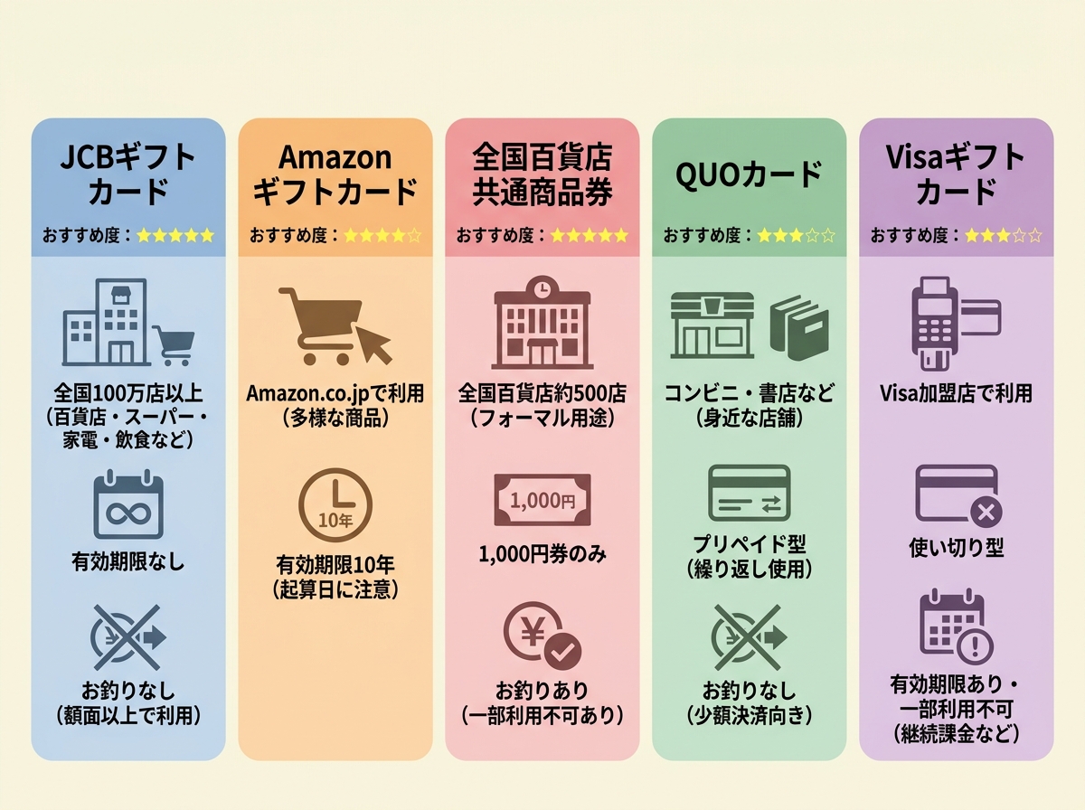 【2026年版】プロが厳選！ライフスタイルに合わせた商品券のおすすめ度比較