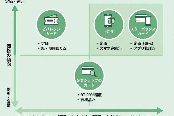 スタバの商品券・カード比較ガイド｜お釣り・期限・安全性まで整理して選ぶ方法