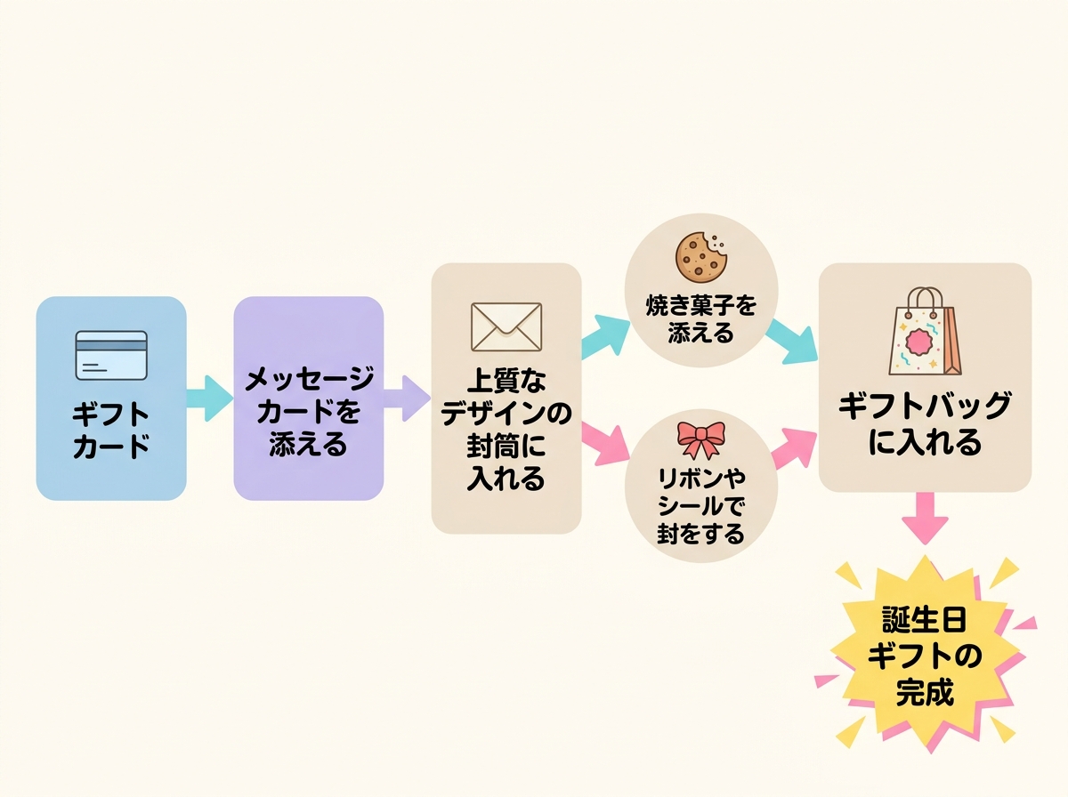 ギフトカードを自然に見せる包装例
