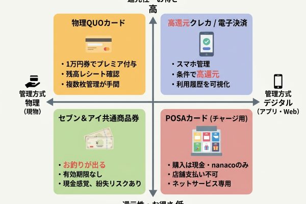 セブン-イレブンで使えるギフトカード完全整理｜QUOカード・商品券・高還元決済を比較