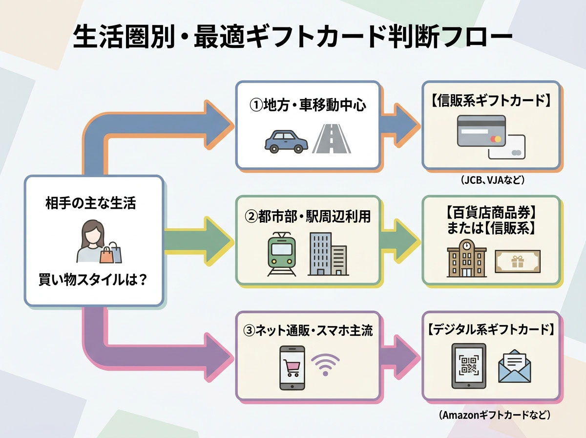 生活圏別・最適ギフトカード判断フロー