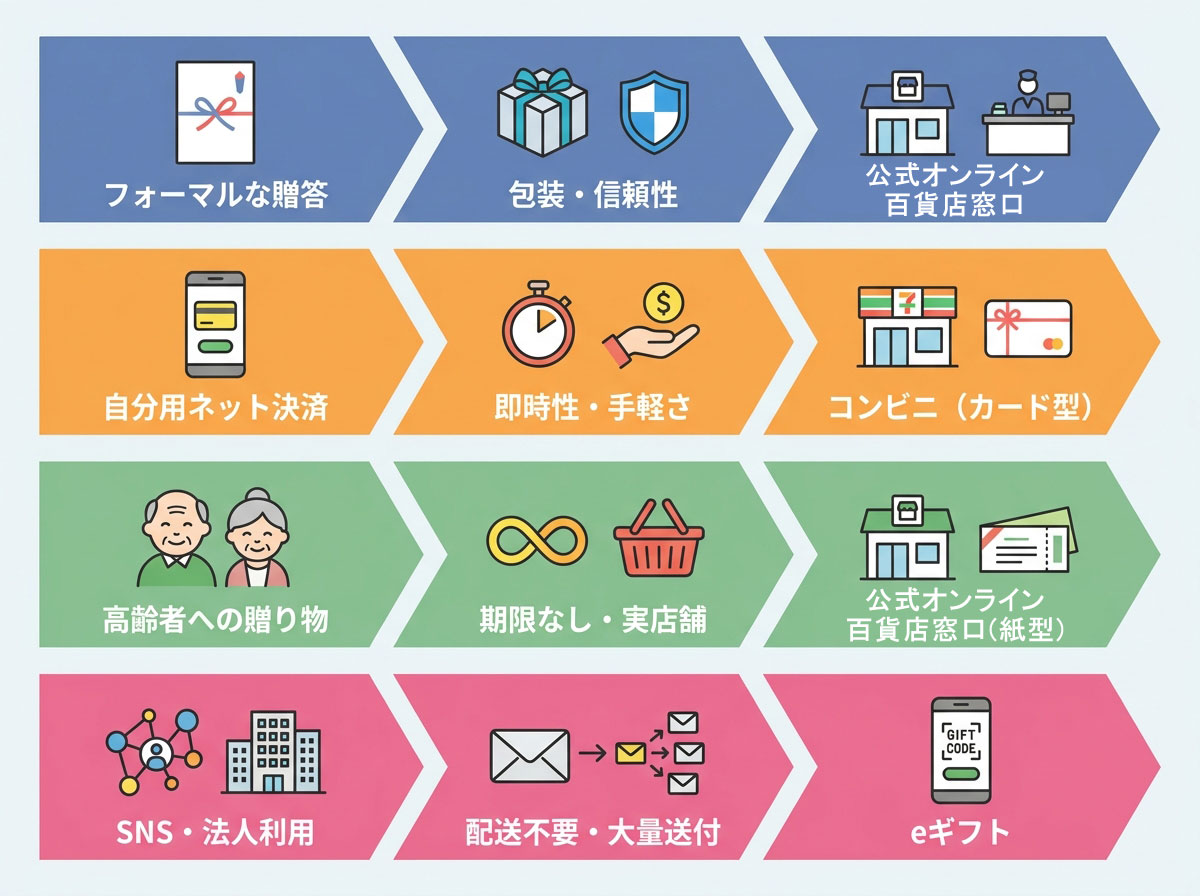 利用目的→適合購入先 対応マップ