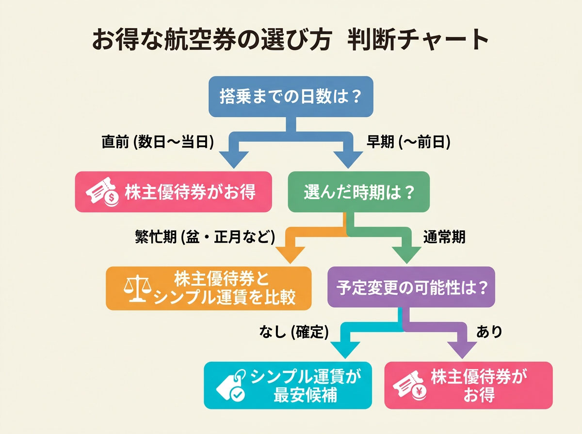お得な航空券の選び方 判断チャート