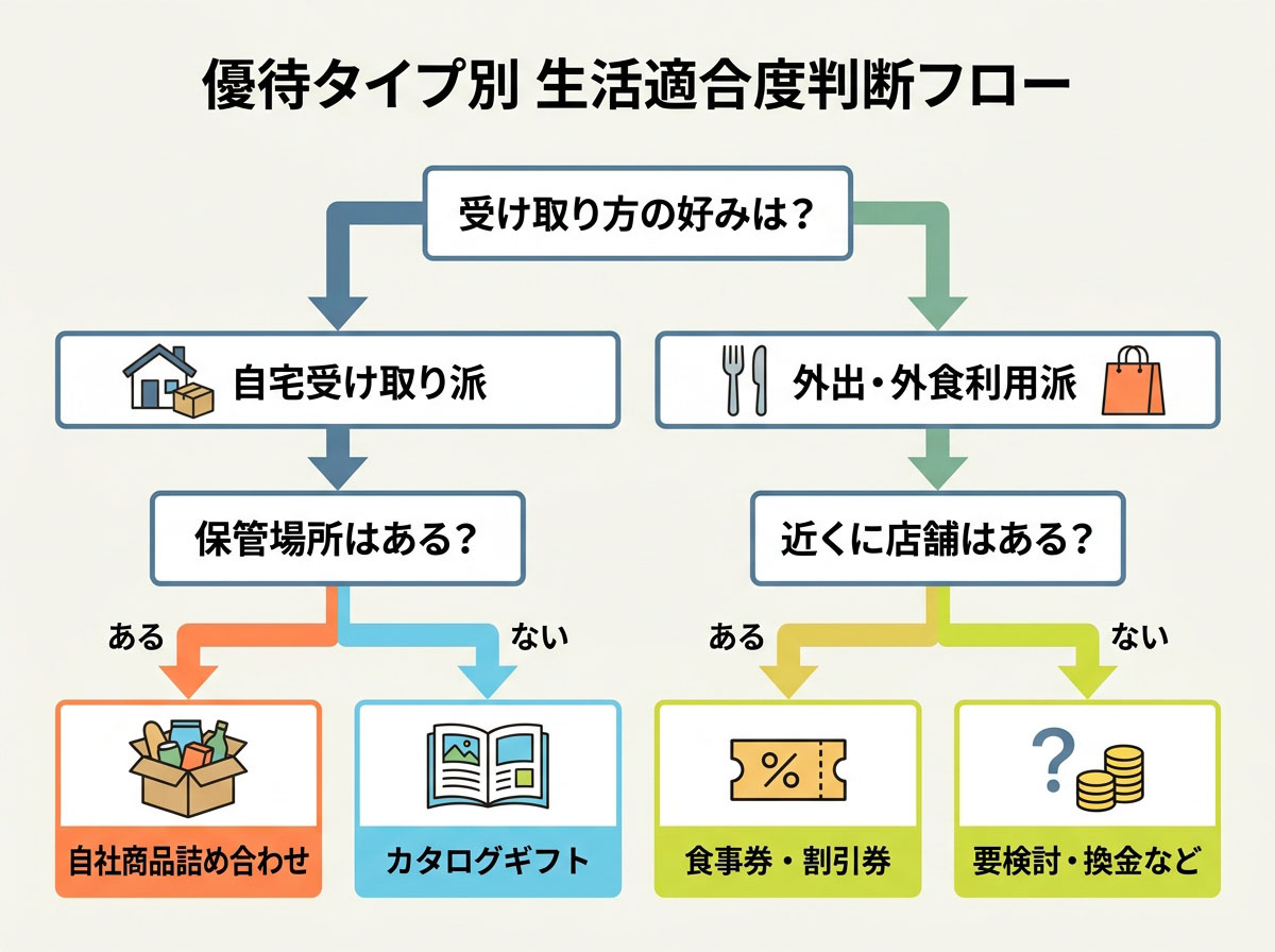 優待タイプ別 生活適合度判断フロー