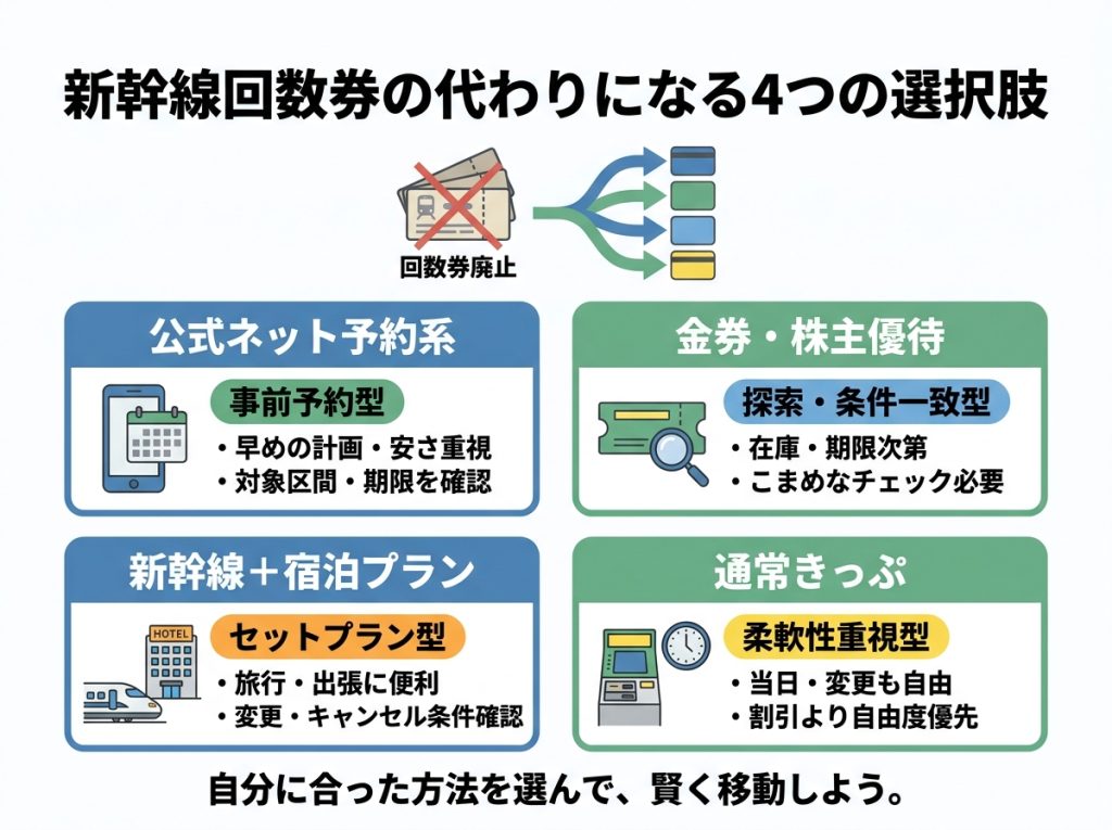 新幹線回数券の代替手段を比較する