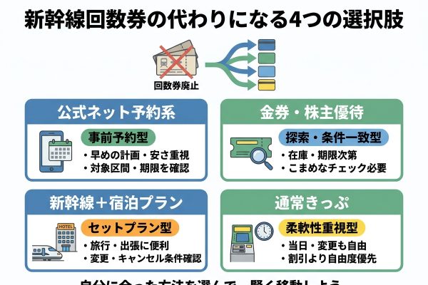 新幹線回数券は廃止された？代わりになる割引きっぷと選び方を解説