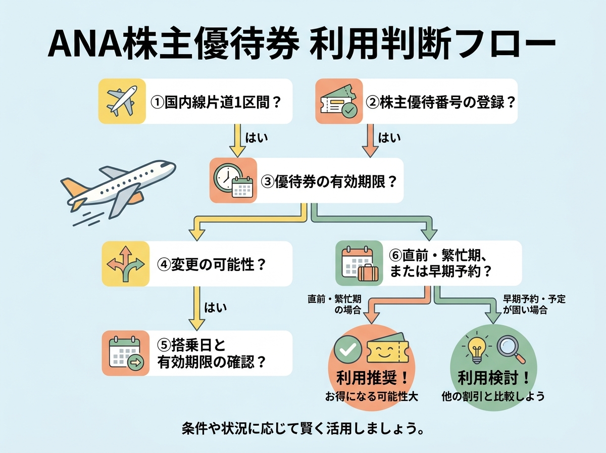 ANA株主優待券の利用判断フロー