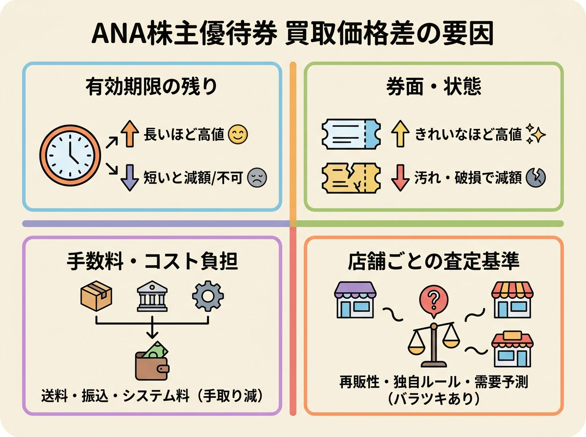 ANA株主優待券 買取価格差の要因