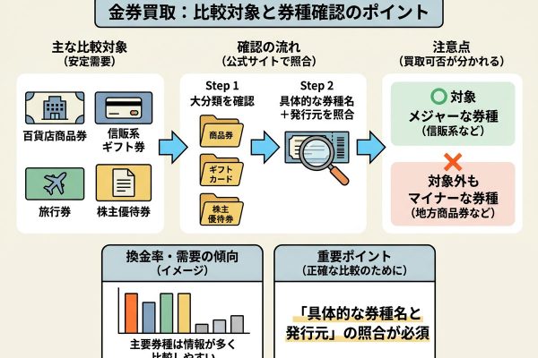 金券買取の比較はどこを見る？損しないための判断軸と券種ごとの違い