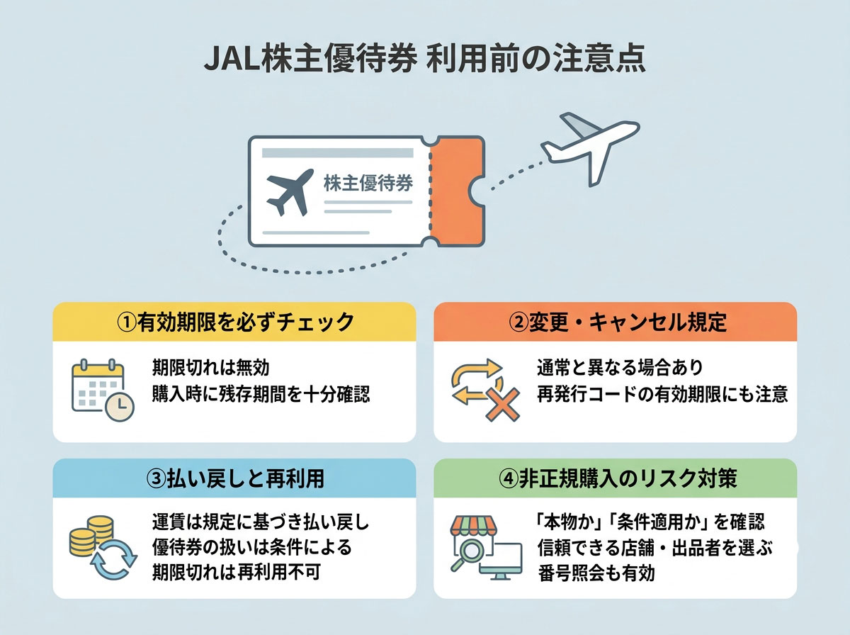 JAL株主優待券 利用前の注意点