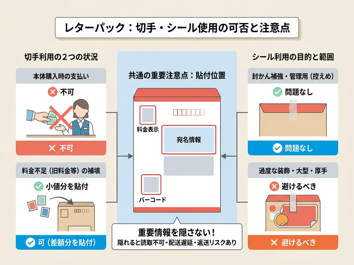 レターパック:切手・シール使用の可否と注意点