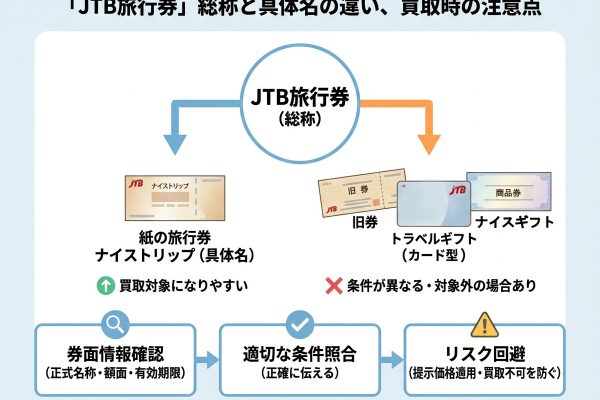 JTB旅行券とナイストリップの違いは？買取対象になる券種と見分け方を整理