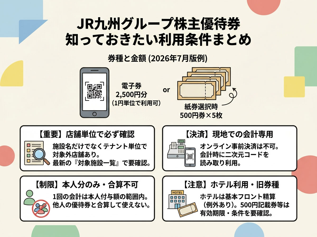 JR九州グループ株主優待券 知っておきたい利用条件まとめ