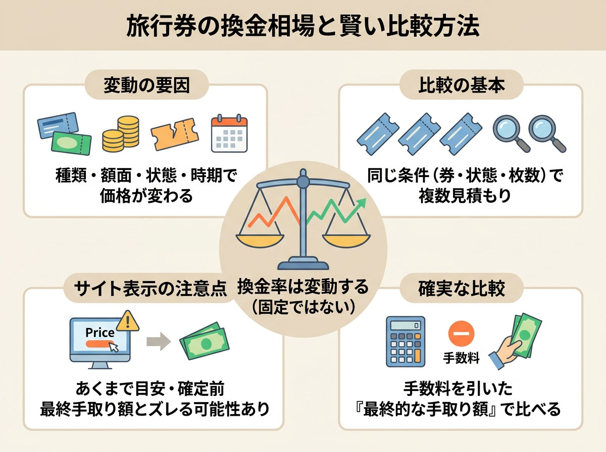 旅行券の換金相場と賢い比較方法