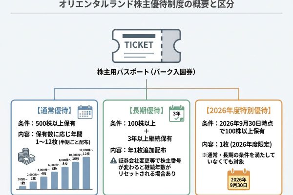 ディズニーの株主優待は何株から？オリエンタルランドの条件と使い方