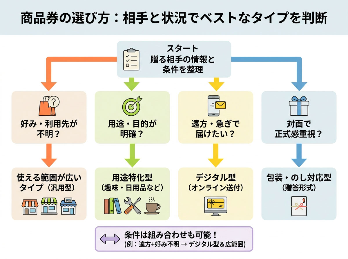 商品券の選び方:相手と状況でベストなタイプを判断