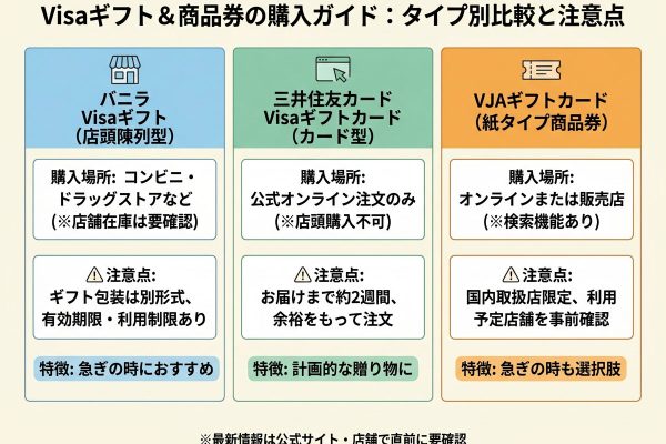 Visaギフトカードはどこで買える？店頭購入前の確認ポイント