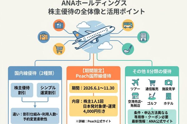 ANA株主優待とは？100株の条件・国内線の使い方と選び方