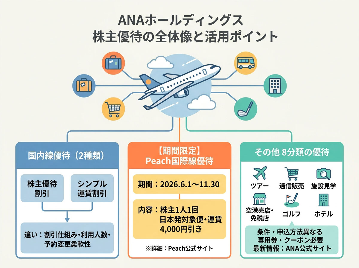 ANAホールディングス株主優待の全体像と活用ポイント