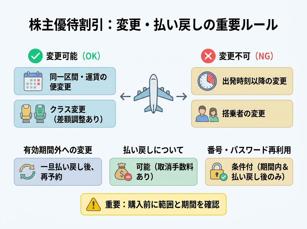 株主優待割引:変更・払い戻しの重要ルール