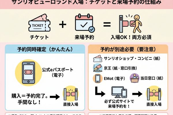 サンリオピューロランドのチケット購入方法｜来場予約から当日の入場まで