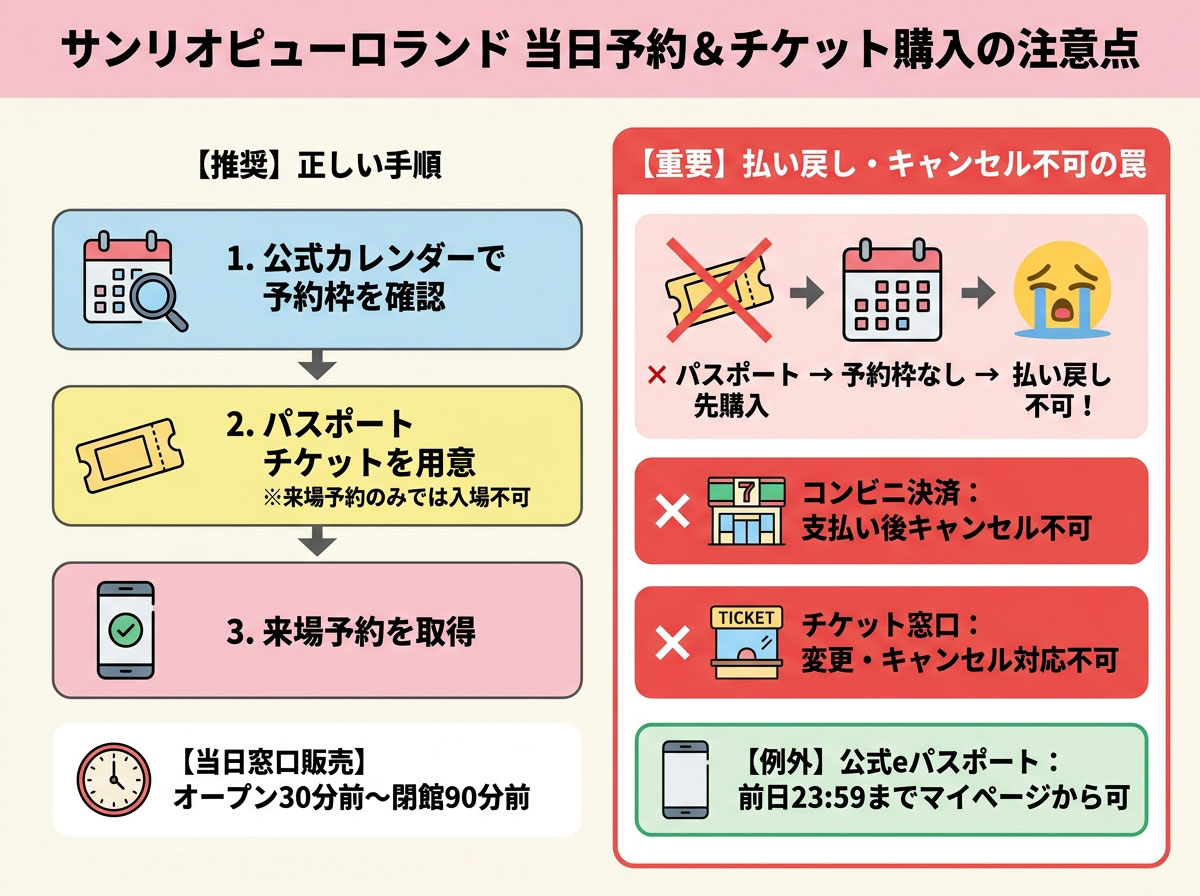 サンリオピューロランド当日予約&チケット購入の注意点