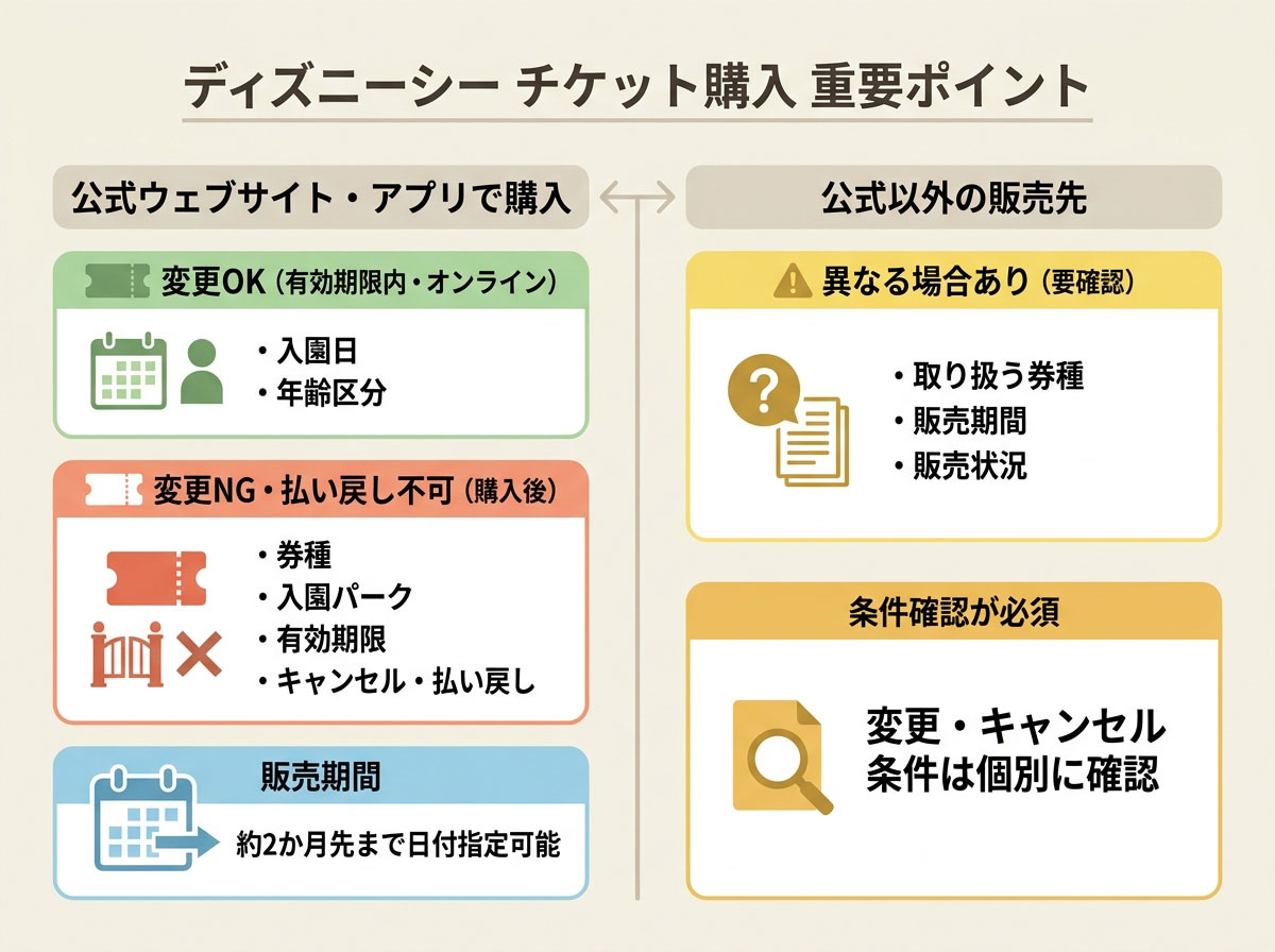 ディズニーシー チケット購入 重要ポイント