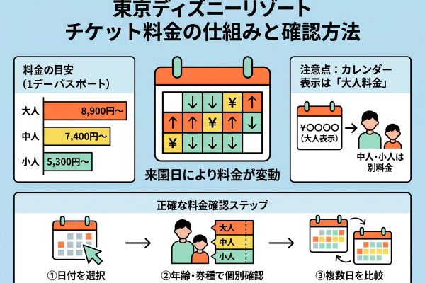 ディズニーチケット料金はいくら？来園日・年齢・券種ごとの確認方法