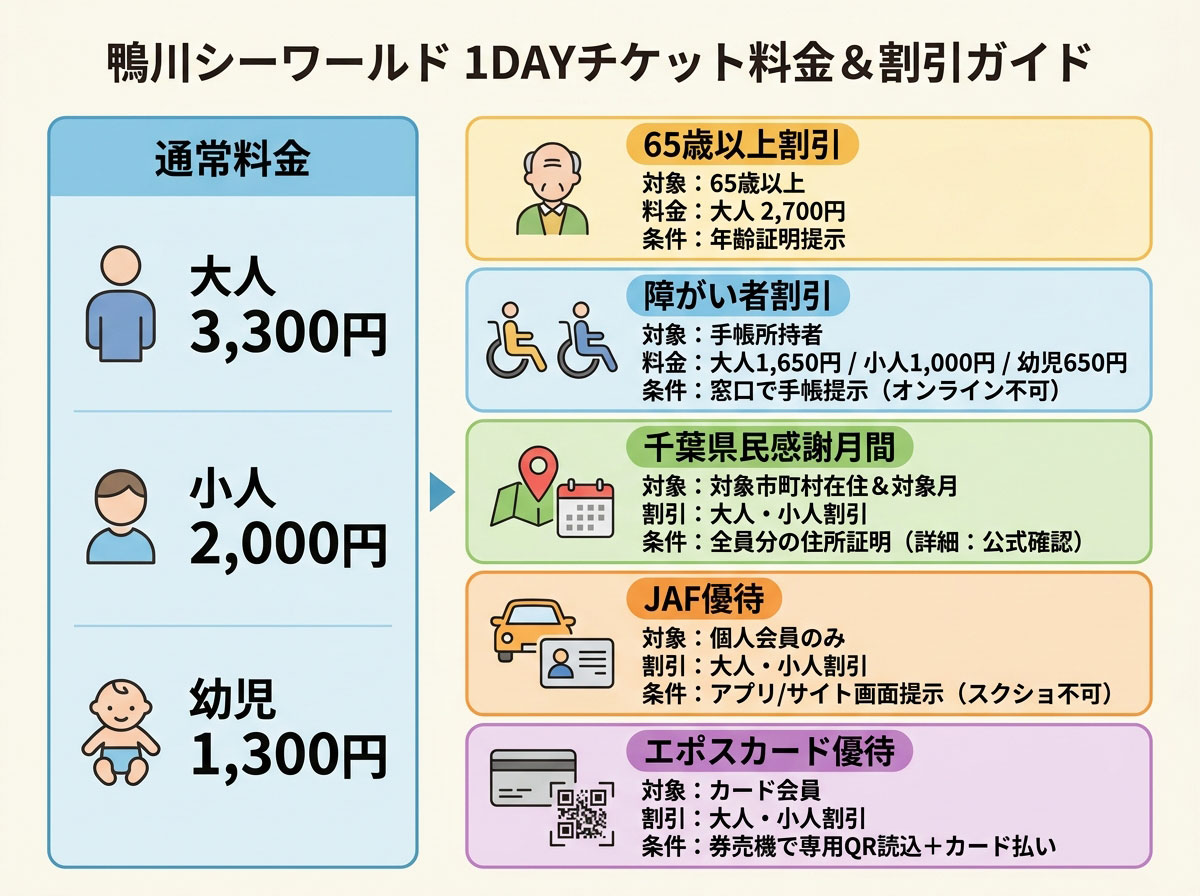 鴨川シーワールド1DAYチケット料金&割引ガイド