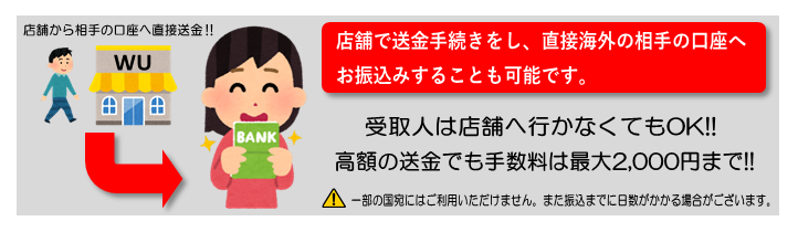 銀行口座への送金例