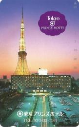 【東京プリンスホテル 東京タワー 夜景】テレカ/テレホンカード50度　