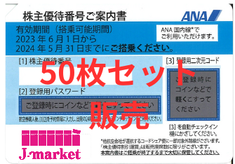 ANA(全日空)株主優待券5月発行(有効期限:2023/6/1～2024/5/31) 50枚の 