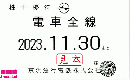 京急/京浜急行電鉄 株主乗車証定期券式 (電車・バス全線)　2024年11月30日