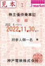 【NEW 新券】神戸電鉄 株主優待乗車証 定期券(電車全線)　2022年11月30日まで