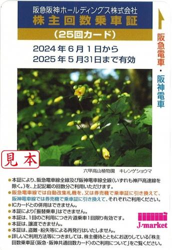 阪急阪神HD/阪急電鉄・阪神電車 株主優待回数乗車証 25回カード 2025年5月31日までの価格・金額（買取）ならJ・マーケット