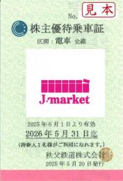 秩父鉄道　株主優待乗車証　電車・索道全線　定期券　2026年5月31日まで