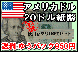 【お得】ドル(USD)20ドル紙幣 (使用感あり100枚セット) 【※送料:ゆうパック950円】