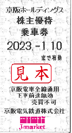 京阪HD/京阪電鉄/京阪電気鉄道　株主優待乗車券回数券式　2025年1月10日まで