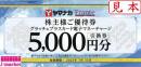 ヤマナカ 株主優待 グラッチェプラスカード電子マネーチャージ 5000円引換券　25/7/31