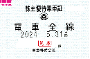 東京急行電鉄/東急電鉄 株主優待乗車証定期券式 (電車全線)　2024年5月31日まで