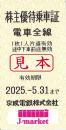 京成電鉄 株主優待乗車証回数券式　2025年5月31日まで