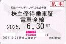 相模鉄道/相鉄　株主優待乗車証定期券式(電車全線)  2025年6月30日